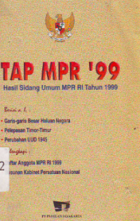 Image of Tap MPR 99 : Hasil Sidang MPR RI Tahun 1999