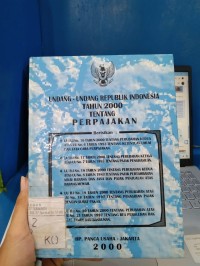 Undang-Undang Republik Indonesia Tahun 2000 Tentang Perpajakan